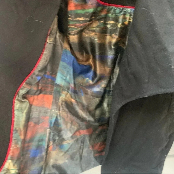 Ted Baker Black Virgin Wool Drape Wrap Coat - Picture 3 of 14